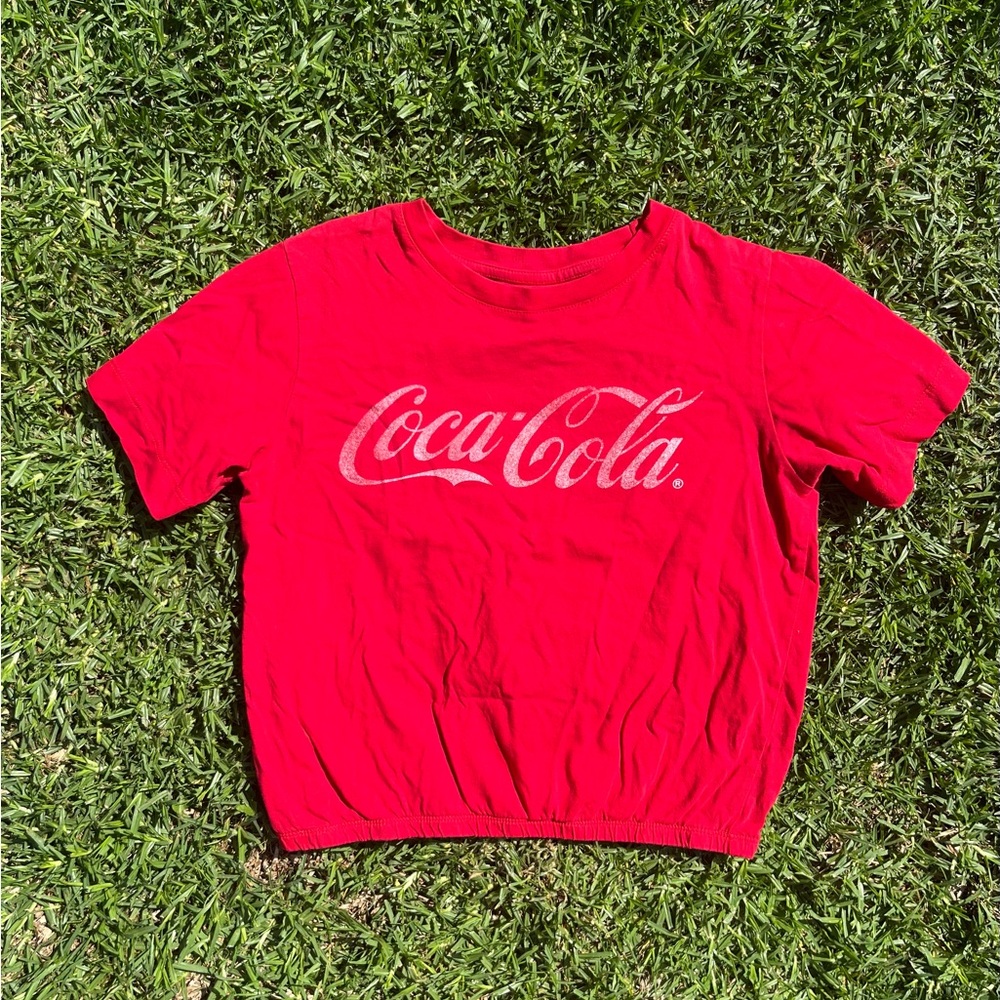 Vintage Coca Cola Fitted Crop Top Elastic Hem S